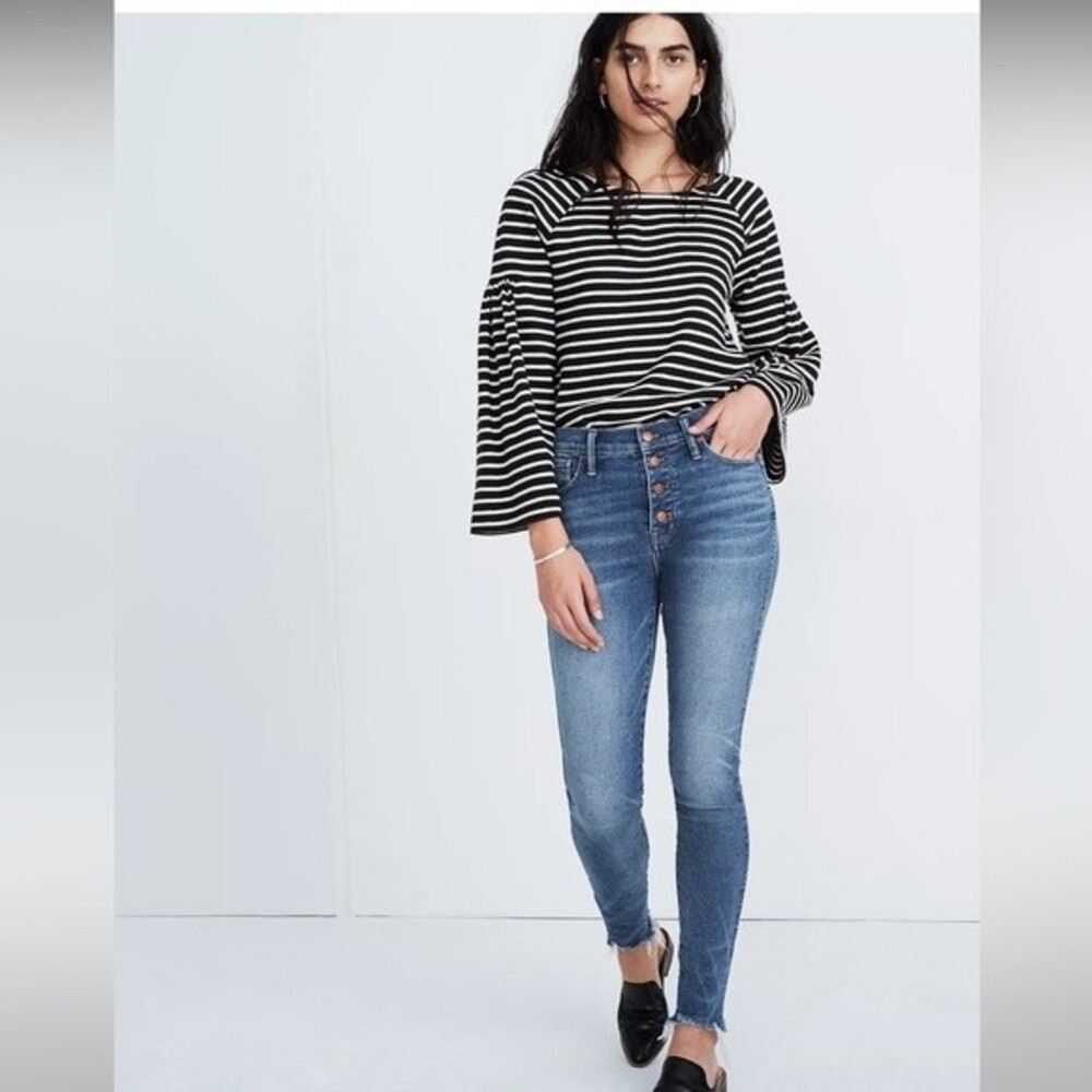 Madewell 10" High-Rise Skinny Jeans in Cordova Wash: Button-Front Edition 29P